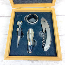 Load image into Gallery viewer, Personalised Wine Accessory Gift Box. Christmas Wine Gift Set.
