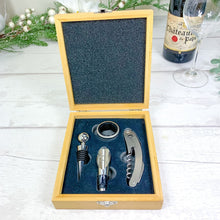 Load image into Gallery viewer, Personalised Wine Accessory Gift Box. Sommeliers Wine Gift Set with Any Name and Message
