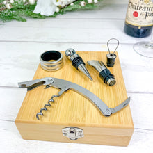 Load image into Gallery viewer, Personalised Wine Accessory Gift Box. Christmas Wine Gift Set.
