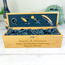 Load image into Gallery viewer, Personalised Luxury Wine Gift Box With Accessories, Wedding Anniversary Gift
