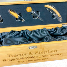 Load image into Gallery viewer, Personalised Luxury Wine Gift Box With Accessories, Wedding Anniversary Gift
