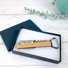 Load image into Gallery viewer, Personalised Corkscrew Bottle Opener With Gift Box, Christmas Gift
