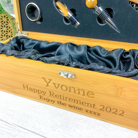 Personalised Luxury Wine Gift Box With Accessories, Retirement Gift