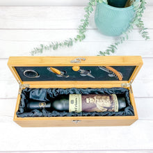 Load image into Gallery viewer, Personalised Luxury Wine Gift Box With Accessories, Wedding Anniversary Gift

