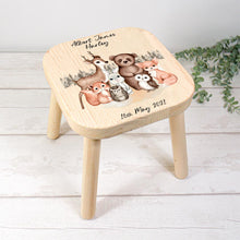 Load image into Gallery viewer, Personalised Child&#39;s Woodland Animal Stool
