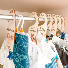 Load image into Gallery viewer, Personalised Wooden Baby Clothes Wardrobe Dividers, Pink Baby Elephant Theme
